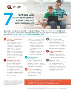 saturn title 7 reasons why Every Homebuyer needs title